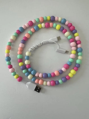 Lanyard Lovebirds Beaded Phone Charger