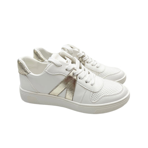Mia White/Gold Sneaker