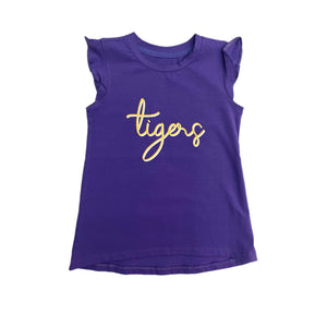 Azarhia Tiger Ruffle Shirt-Purple