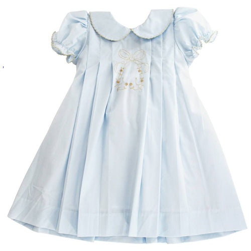 Bailey Boys Pastel Blue Dress w/ Bows and Rosebuds