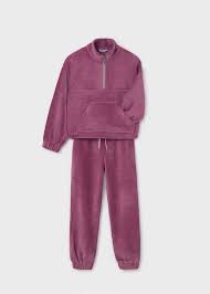 Mayoral  Corduroy Ribbed Tracksuit-Mauve