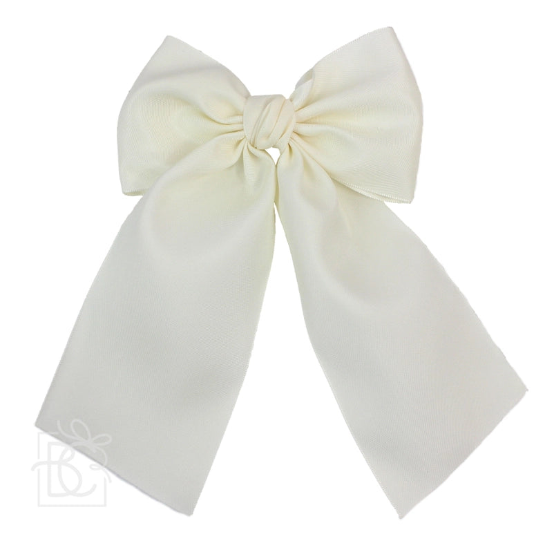 BC 4.5" Antique White Satin Euro Knot Bow w/ Tails