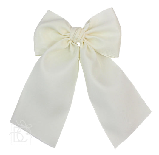 BC 4.5" Antique White Satin Euro Knot Bow w/ Tails