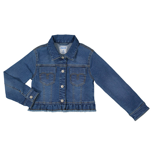 Mayoral Denim Jacket w/Ruffle