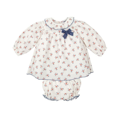 Babidu Cream/Green/Mauve Floral Bloomer Set