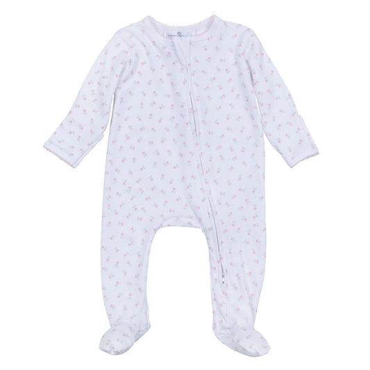 MB Juliette's Classics Printed Zipper Footie-Pink