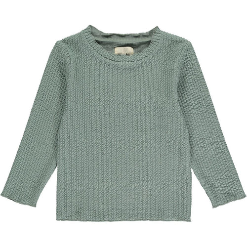 Kennedy Green Ribbed Mock Neck Shirt
