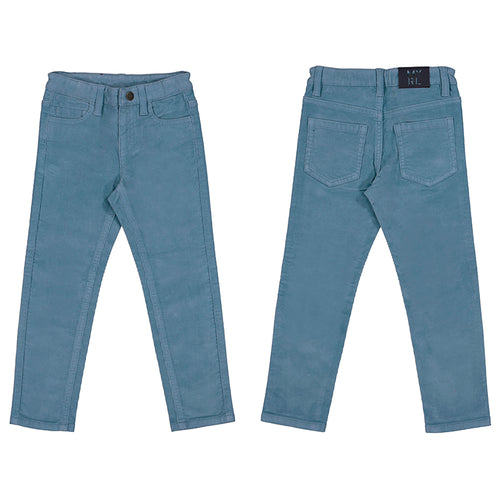 Mayoral Lead Blue Slim Fit Cord Pants