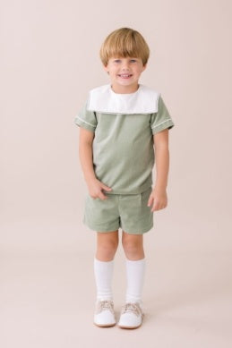Lullaby Set Leyland Green Velvet Short Set