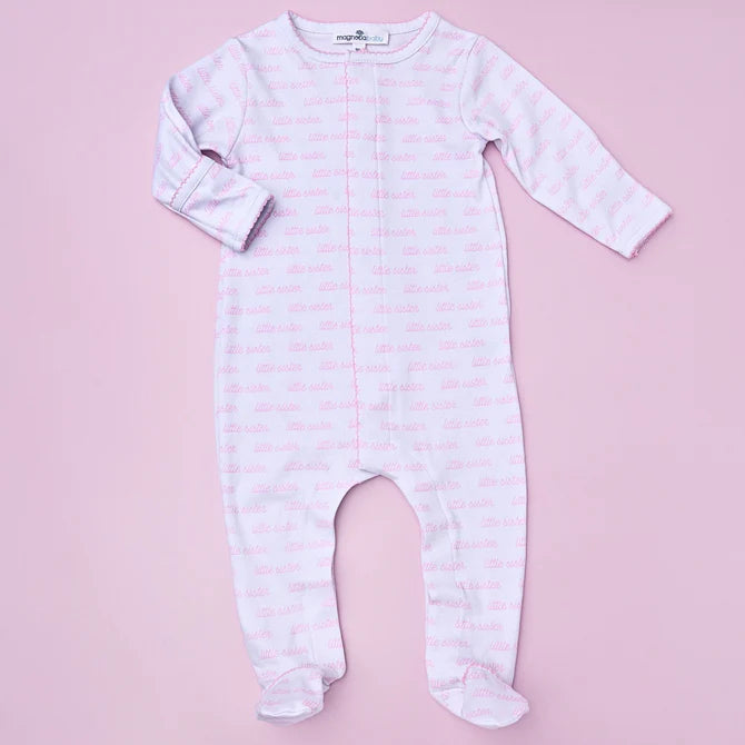 Magnolia Baby Little Sis Printed Footie
