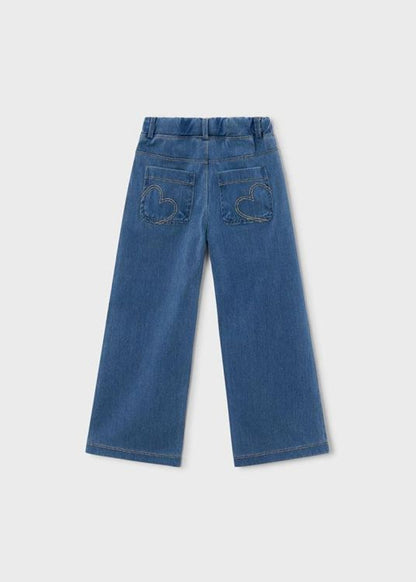 Mayoral Girls Long Knit Denim Pant - Light