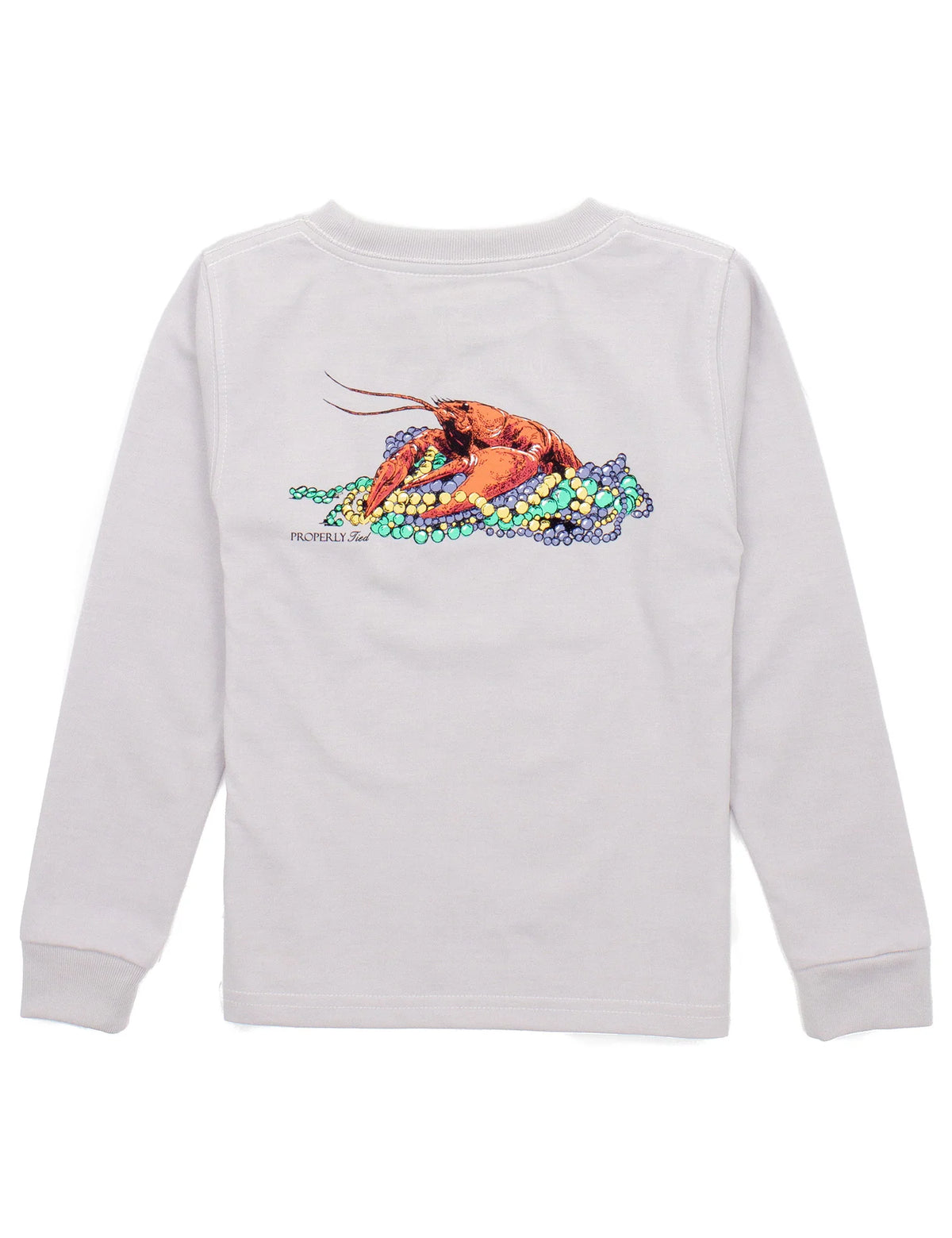 Properly Tied Mardi Crawfish Grey LS T-Shirt