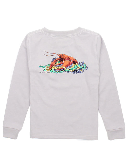 Properly Tied Mardi Crawfish Grey LS T-Shirt