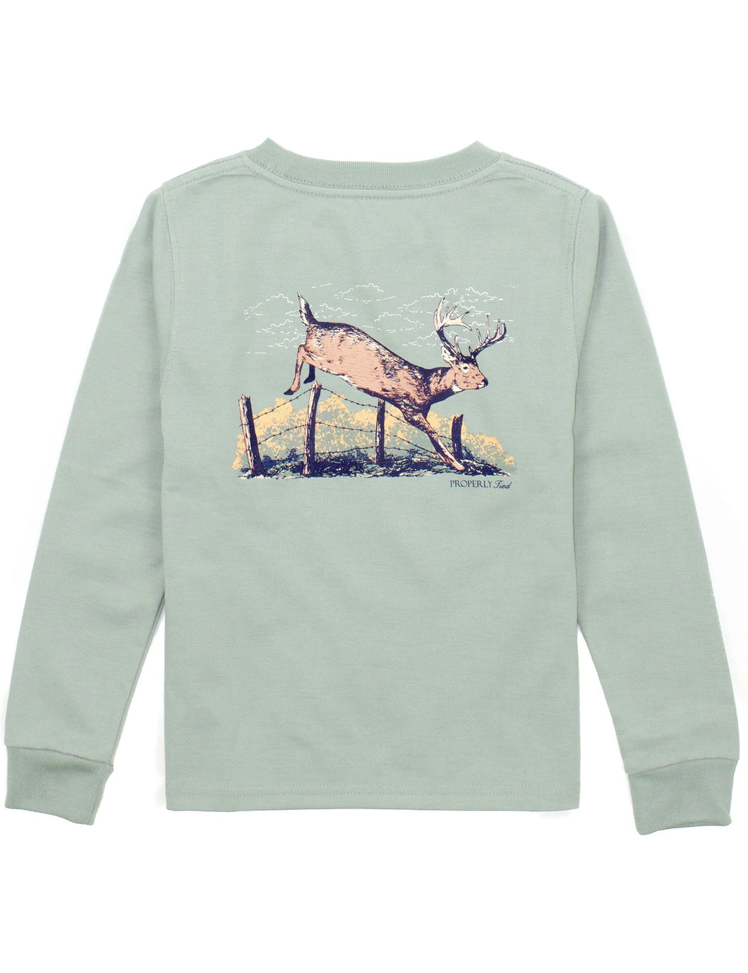 Properly Tied Sage Jumping Buck L/S Tee