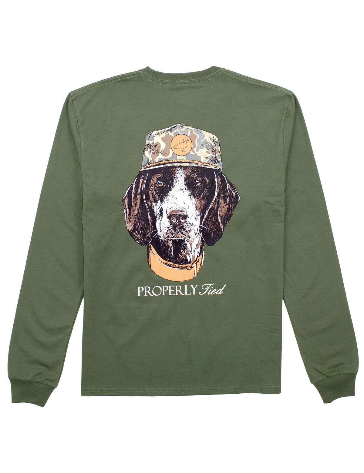 Properly Tied Man's Best Friend L/s Shirt-Olive