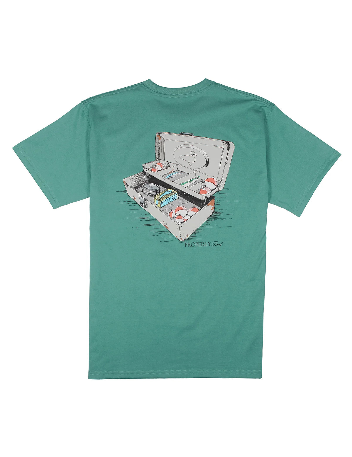 Properly Tied Tackle Box S/S Tee-Teal