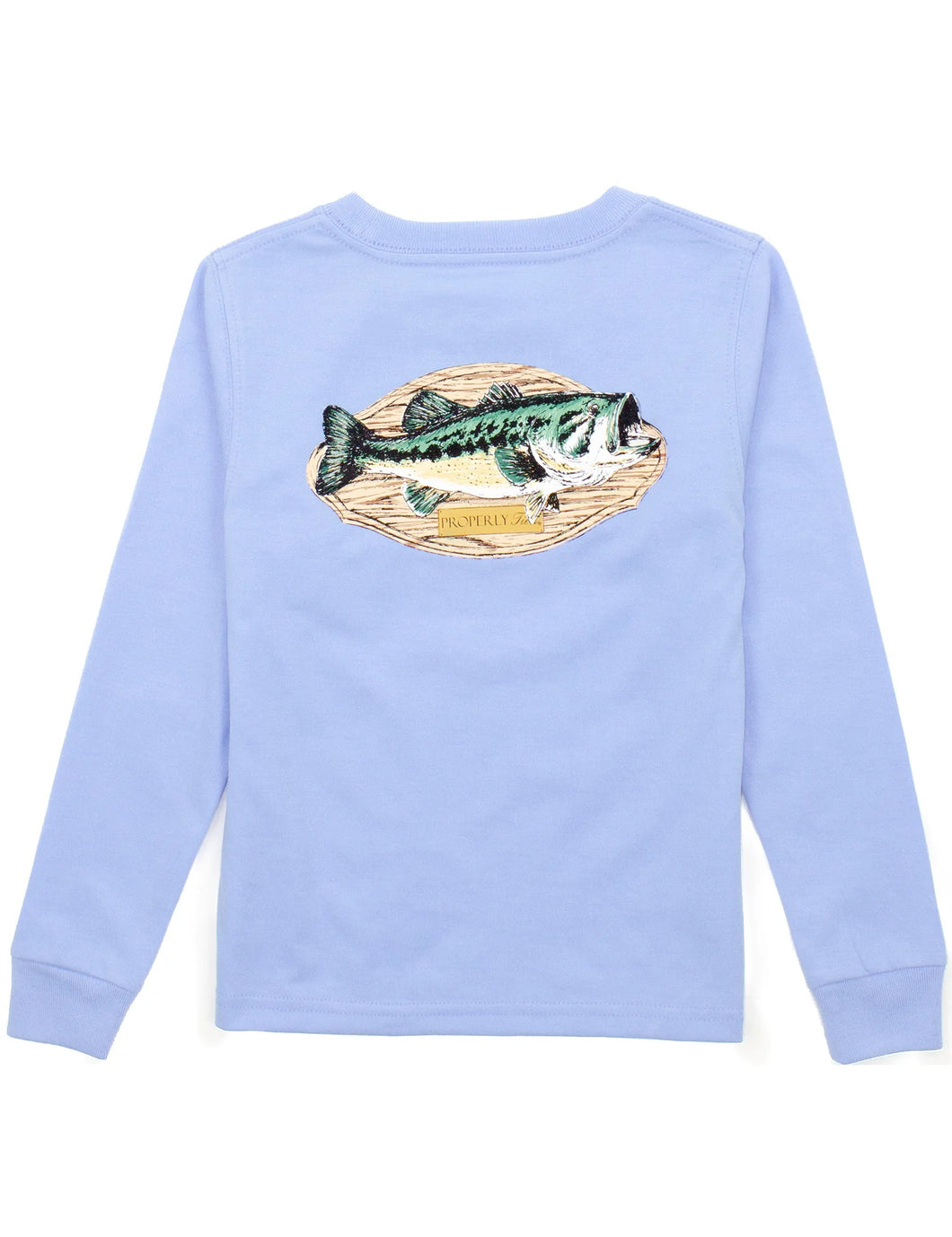 Properly Tied Lt. Blue Bass Mount L/S Tee