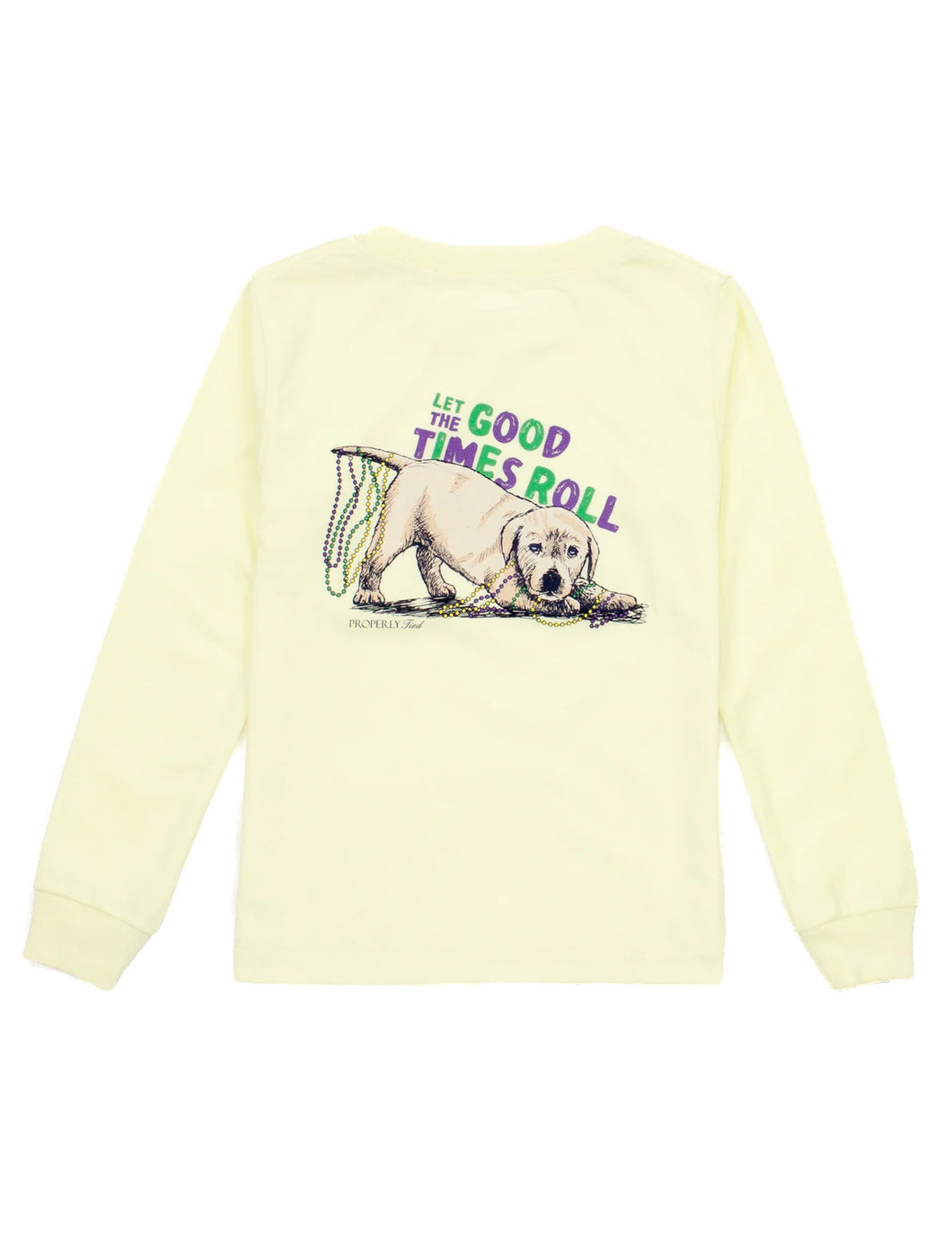 Properly Tied Pawdi Gras LS Tee-Lt. Yellow