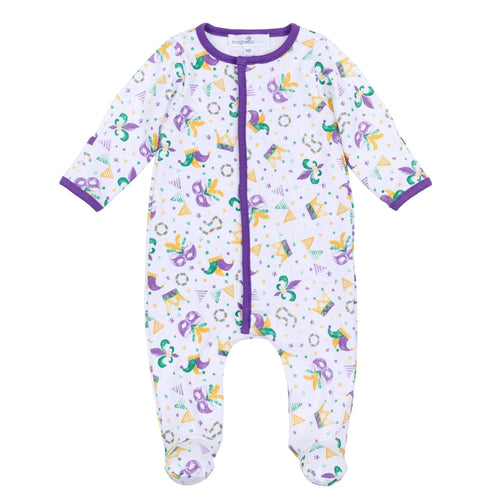 MB Mardi Gras Munchkins Zipper Footie