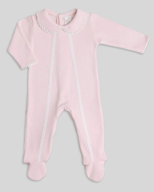 Cotton Peru Milan Special Lace Footie-Pink