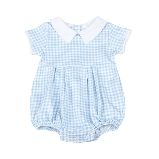 Magnolia Baby Lt. Blue Mini Checks Boy Bubble