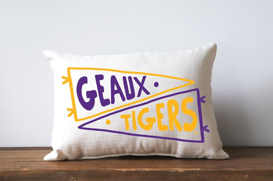 Little Birdie LSU Double Pennant Pillow