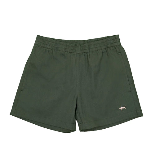 Saltwater Boys Naples Elastic Waist Shorts-Green