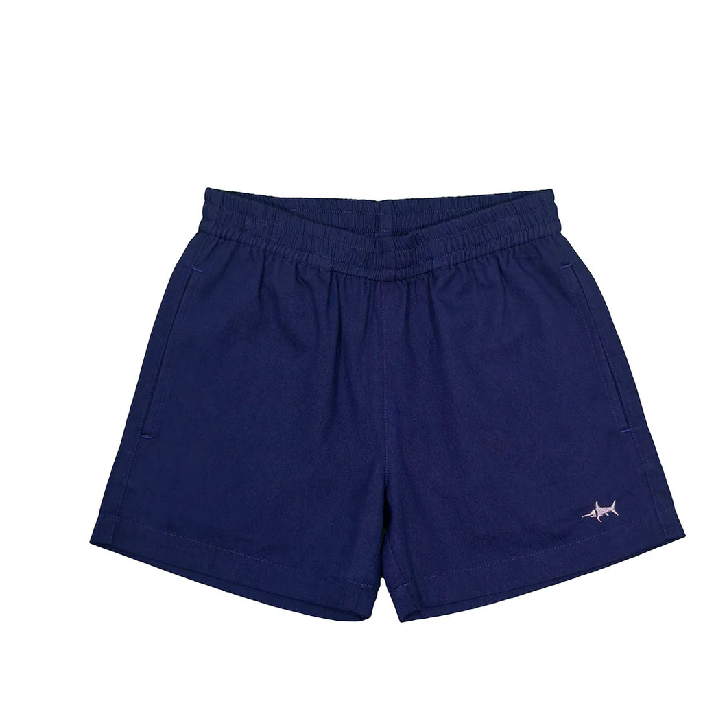 Saltwater Boys Naples Elastic Waist Shorts-Navy