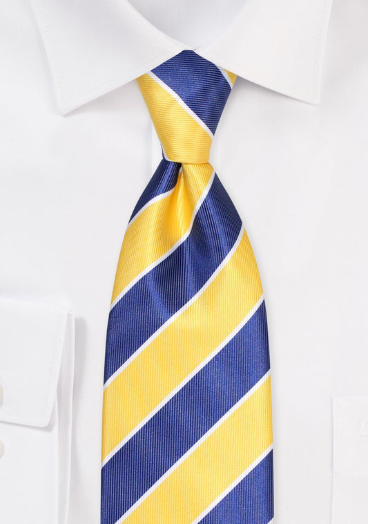 Navy and Golden Stripe Necktie