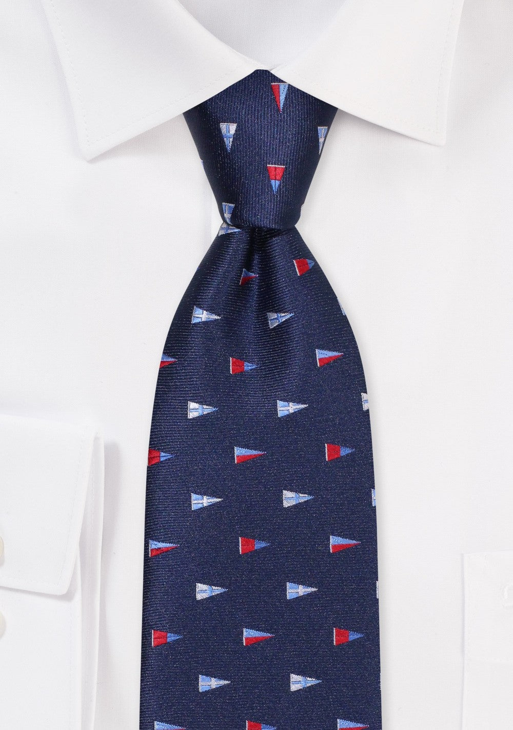 Navy Tie w/ Sailing Burgees