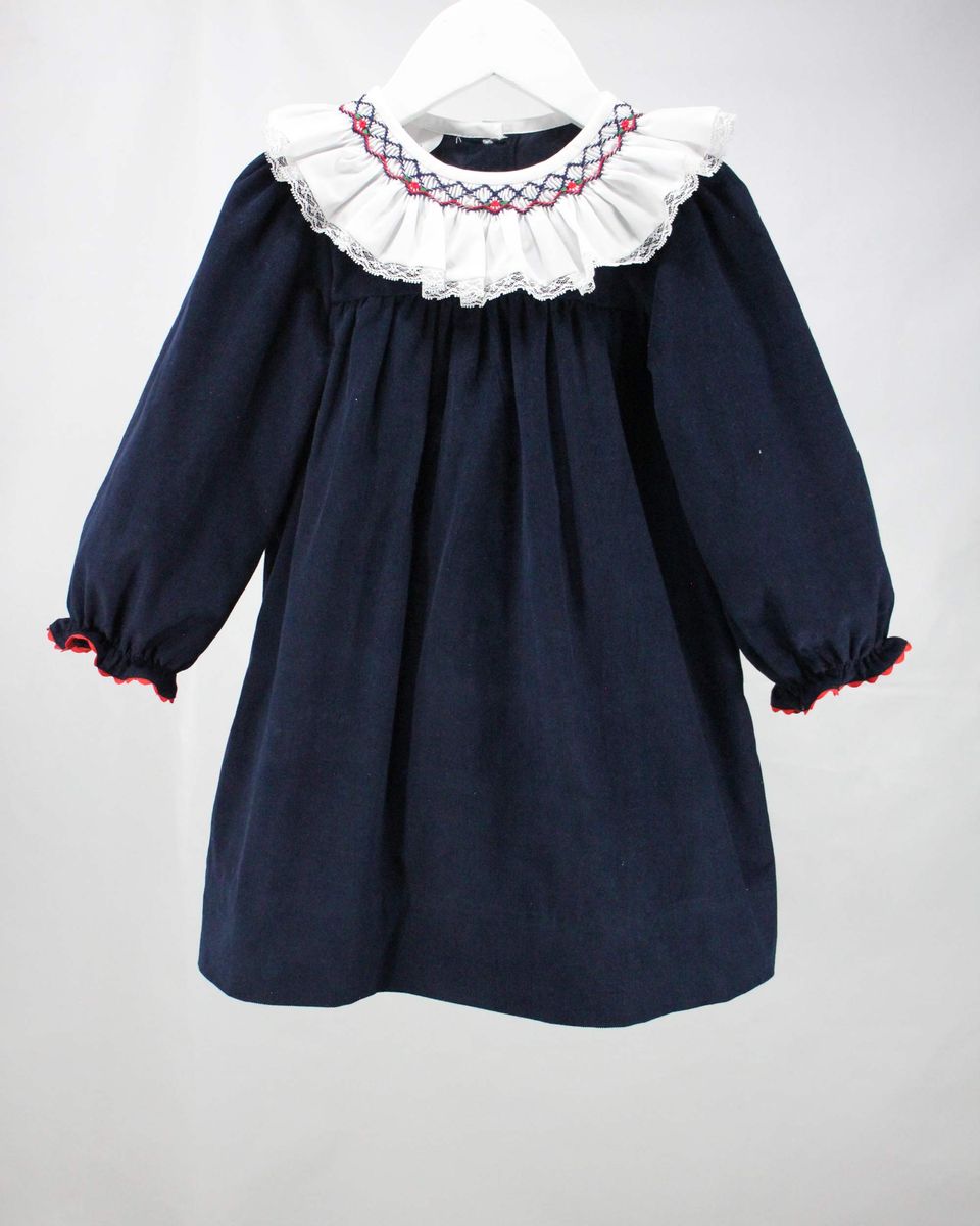 Baby Blessings Navy & White Claire Dress