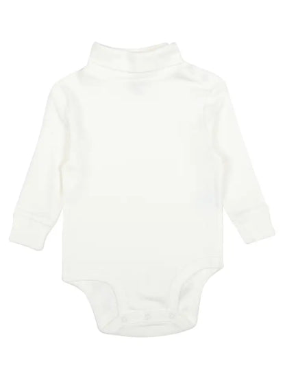Leveret Cotton Turtleneck Bodysuit-Off White