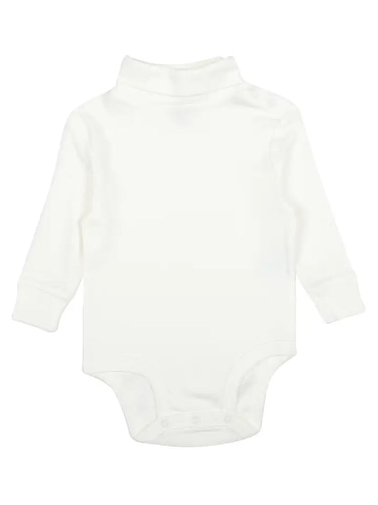 Leveret Cotton Turtleneck Bodysuit-Off White