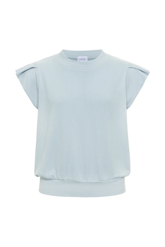 Pleat Olivia Top-Blue