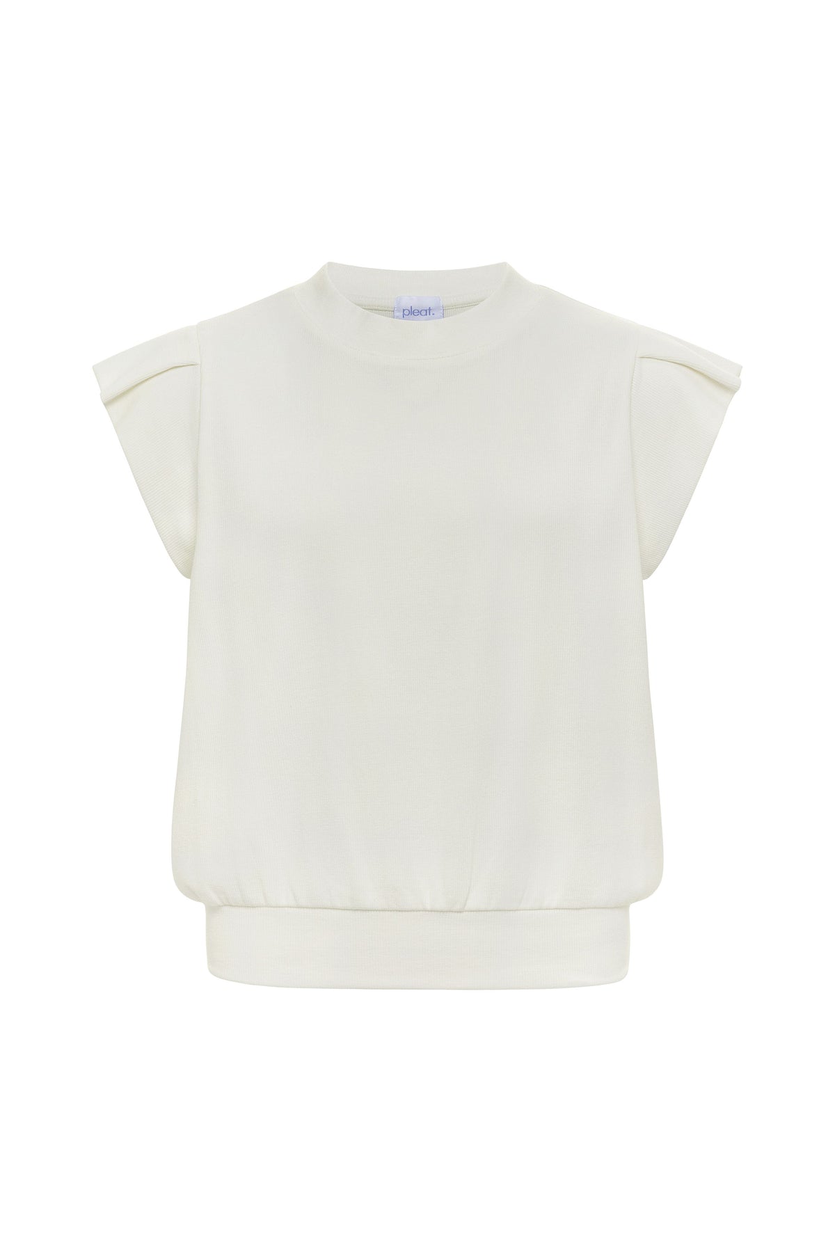 Pleat Olivia Knit Top-White