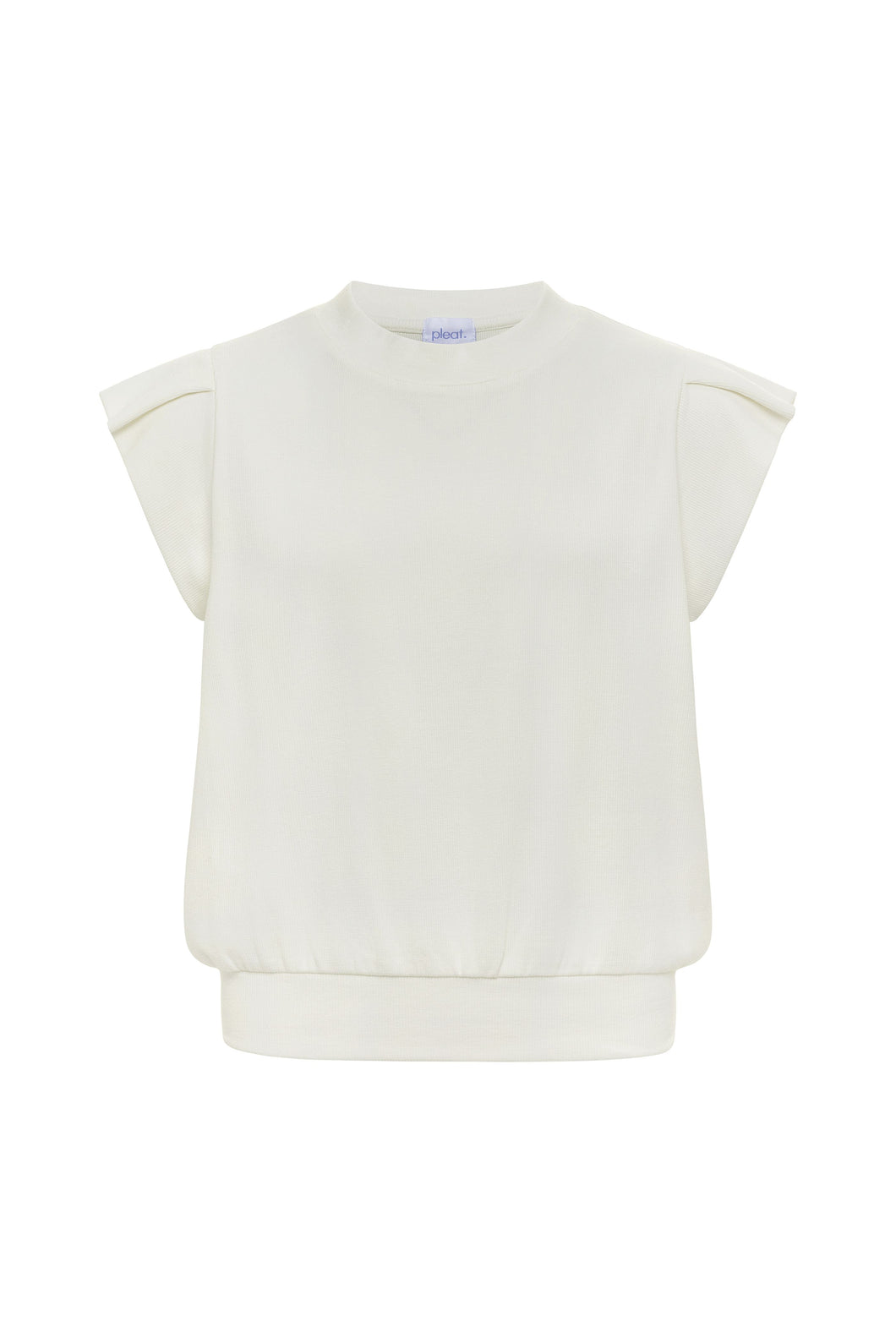 Pleat Olivia Knit Top-White