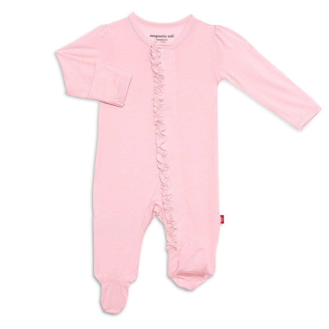 Magnetic Me Modal Magnetic Ruffle Footie-Pink