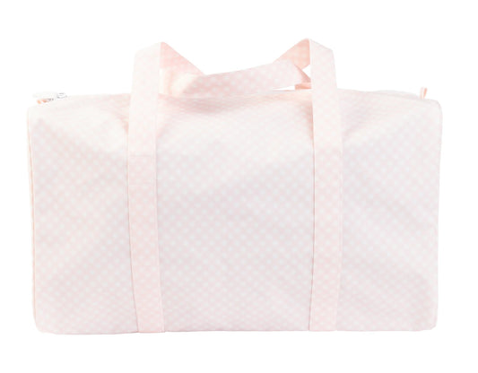 AOMI Pink Gingham Duffle Bag