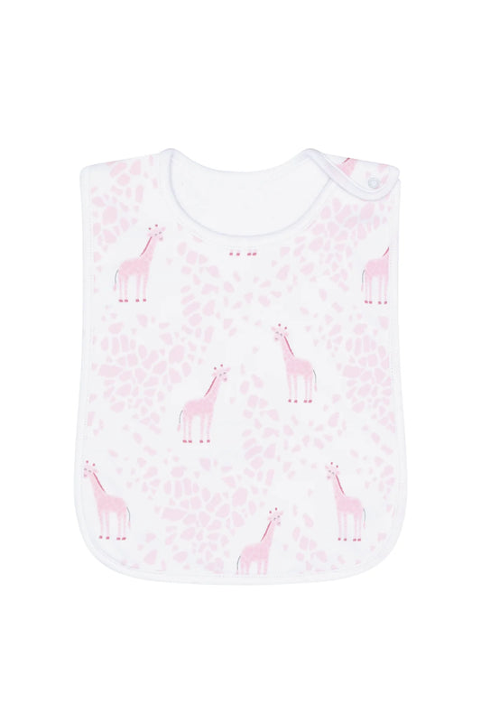 Nella Pima Pink Giraffe Feeding Bib
