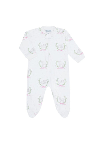 Nella Pima Pink Lamb Zip Footie
