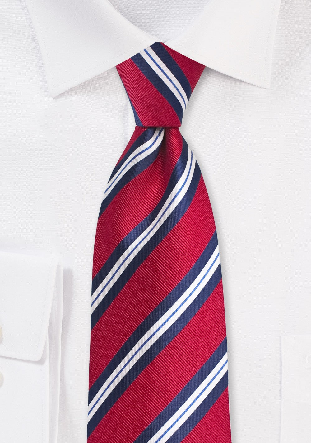 Preppy Striped Red/Navy/White Tie