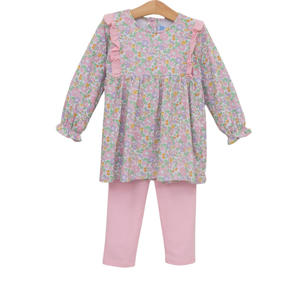Trotter Street Autumn Blooms Pant Set-Lt. Pink