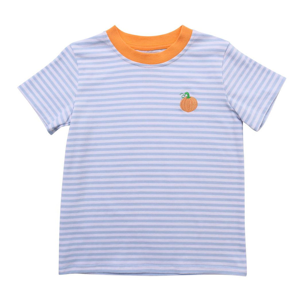 Itsy Bitsy Pumpkin S/S Shirt-Blue/White