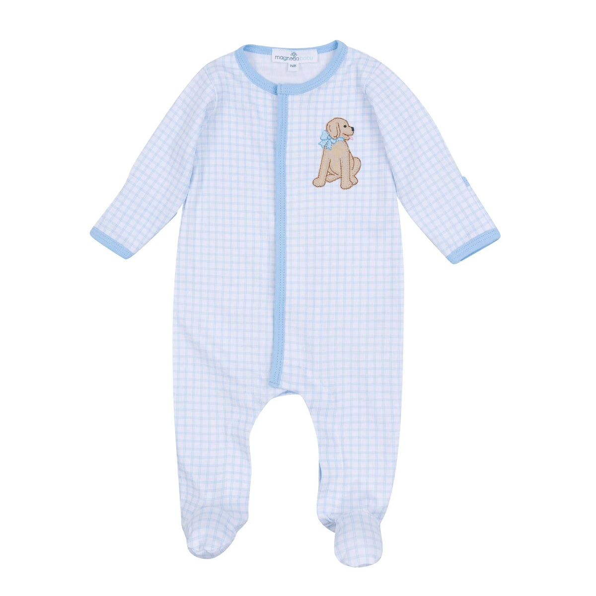 MB Puppy Playtime Applique Footie-Lt. Blue