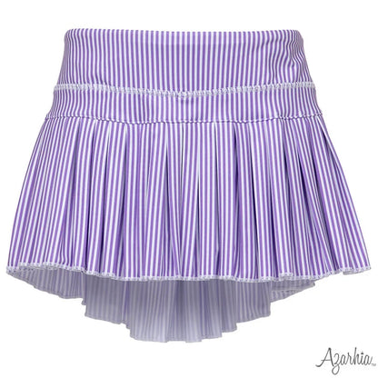 Azarhia Purple Stripes Mini Pleated Skort