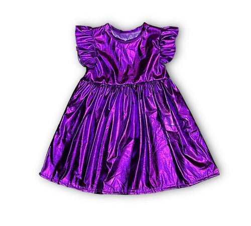 Belle Cher Purple Metallic Dress
