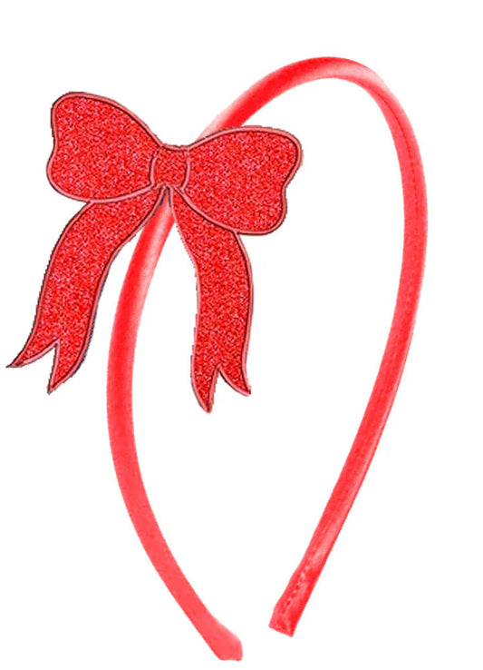 Azarhia Red Glitter Bow Headband