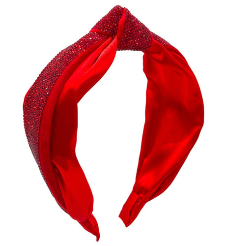 Red Crystal Top Knot Headband
