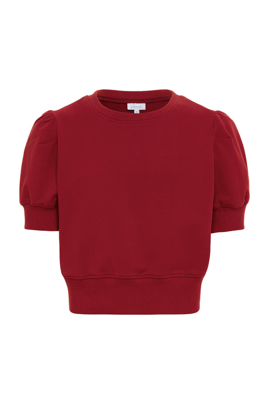 Pleat Riley Sweatshirt-Red
