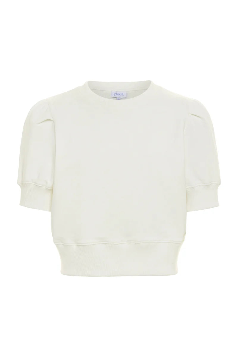 Pleat White Riley Sweatshirt